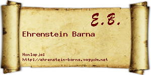 Ehrenstein Barna névjegykártya